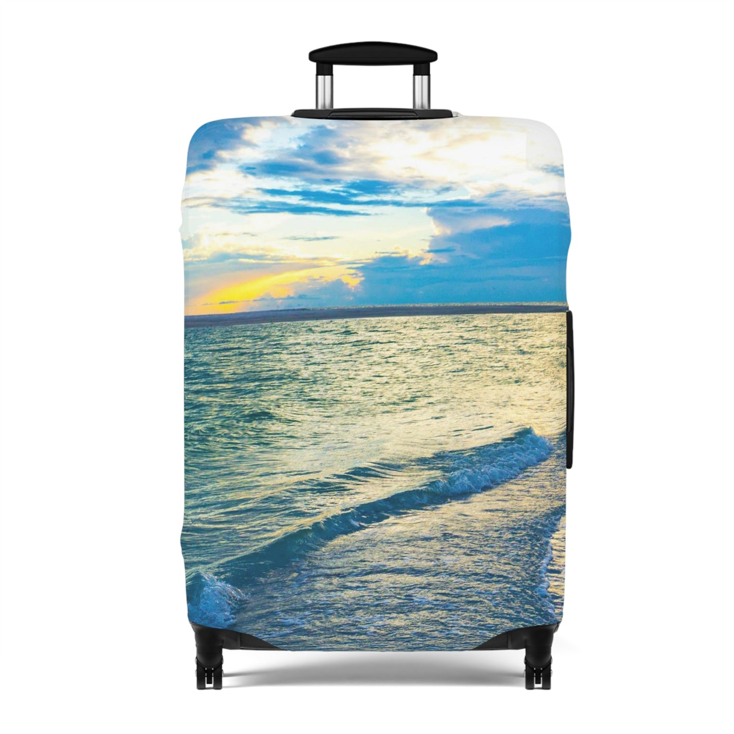 Blue Sea Glass Luggage Cover | Ocean Inspired Luggage Cover| Baggage Carousel Cover Luggage Cover| Travel Accessory |
