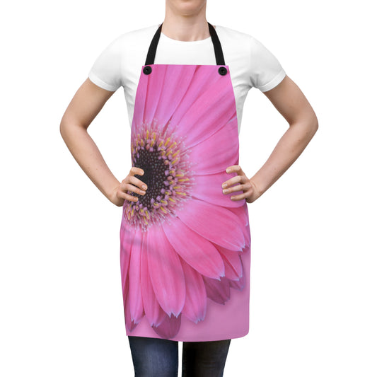 Pink Gerber Daisy Floral Cooking Apron|Chef Apron|Baking Lover|Mother's Day Gift