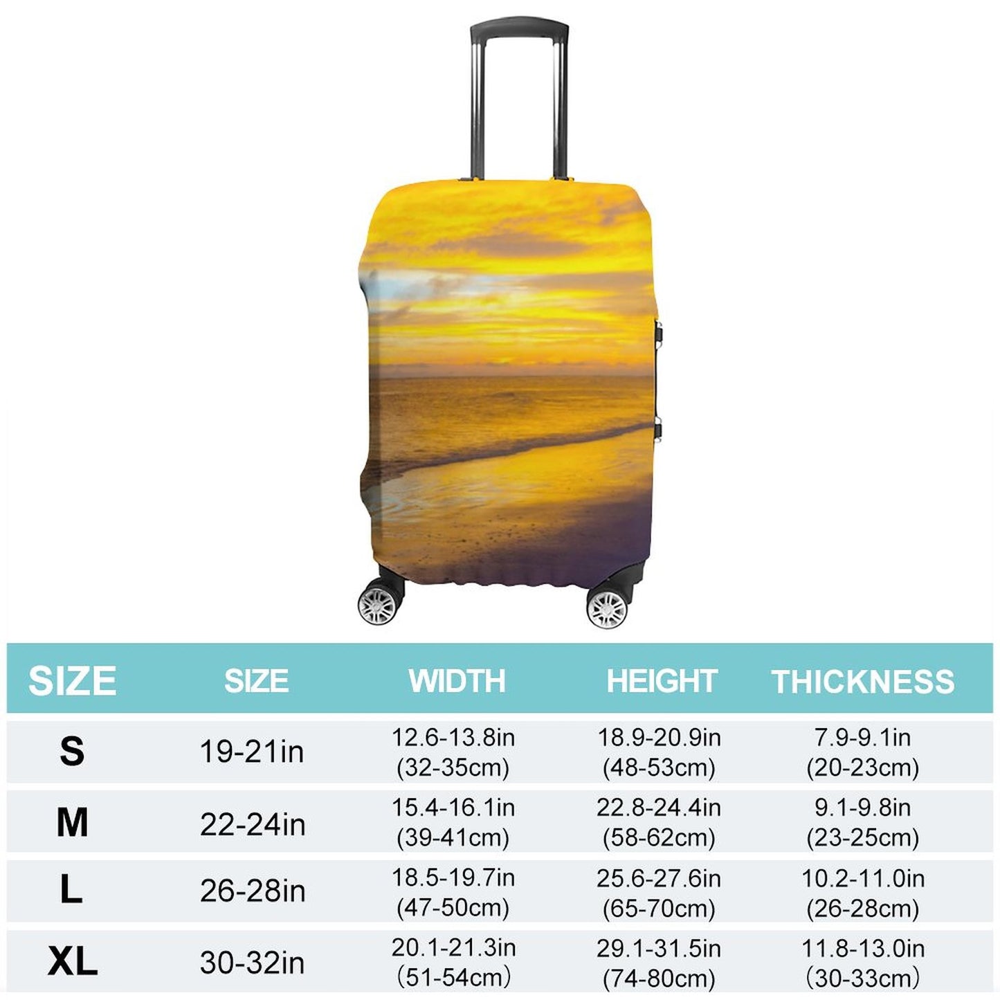 Sunset Sky Luggage Cover: Beach Travel Suitcase Protector