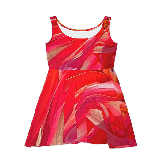 Pucci Flower Pop Women's Skater Dress (AOP) Sleeveless A-line Floral Skater Dresses Casual Skater Dresses