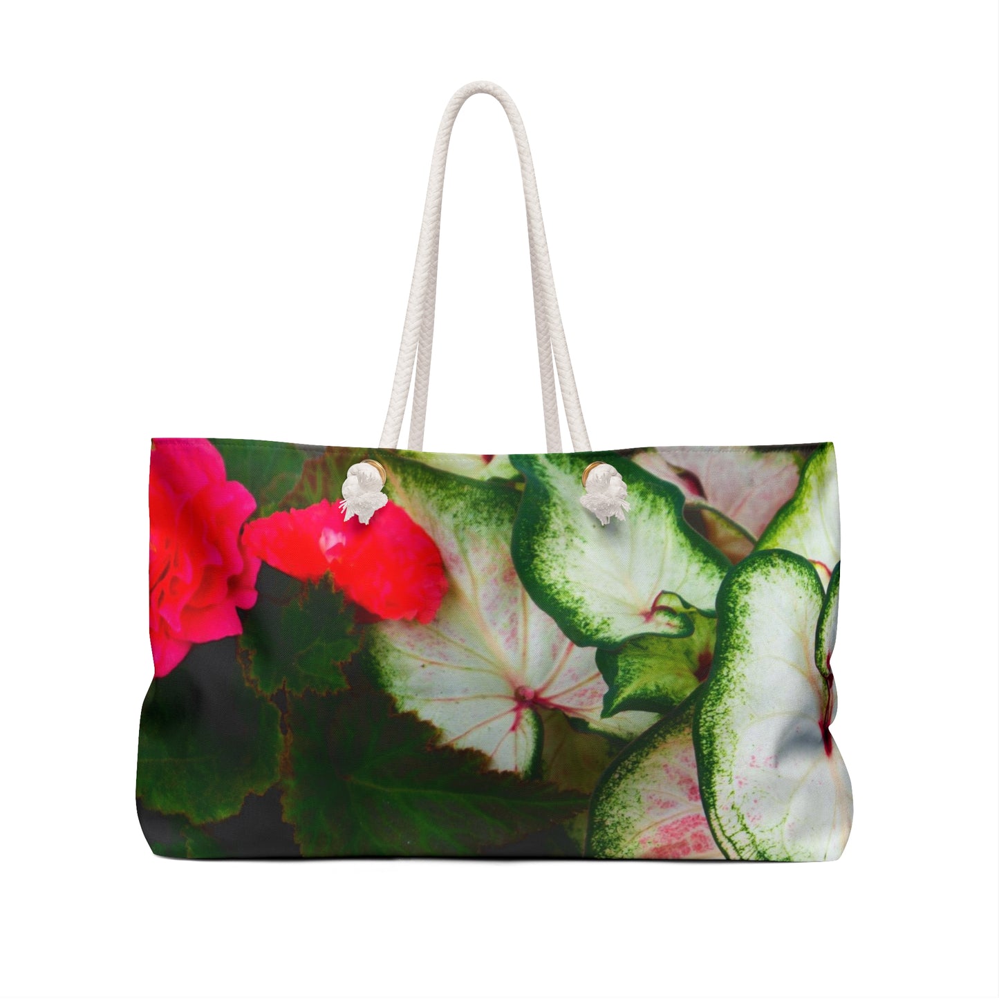 Floral Red Rose Weekender Bag