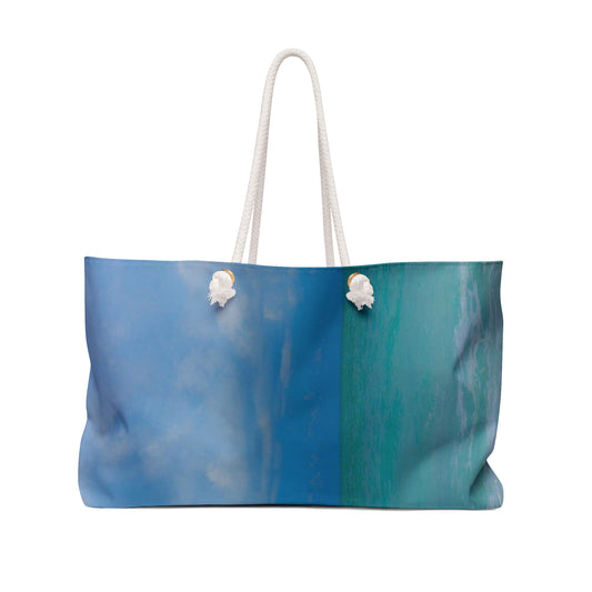 Blue Ocean Weekender Bag Oversized Weekender Beach Bag with Rope Handles