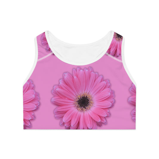 Pink Gerber Daisy Women's Sports Bra