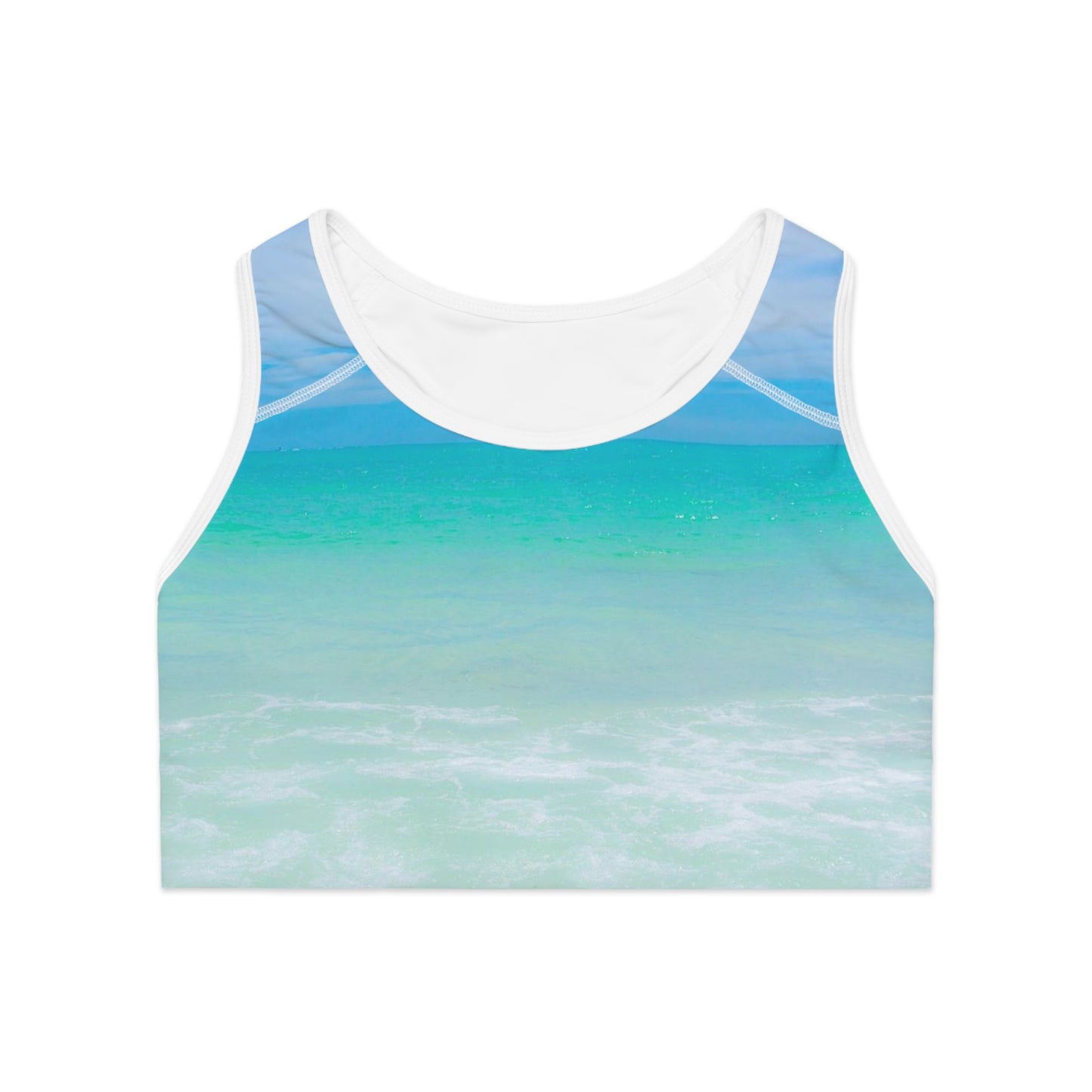 Blue Ice Womens Sports Bra, Ocean Inspired Yoga Bra