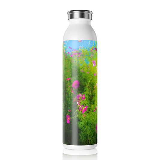 Flowers Wild & Free Slim Water Bottle Floral Slim Water Bottle  20oz Double-wall Stainless Steel Bottle Hot and Cold Beverage