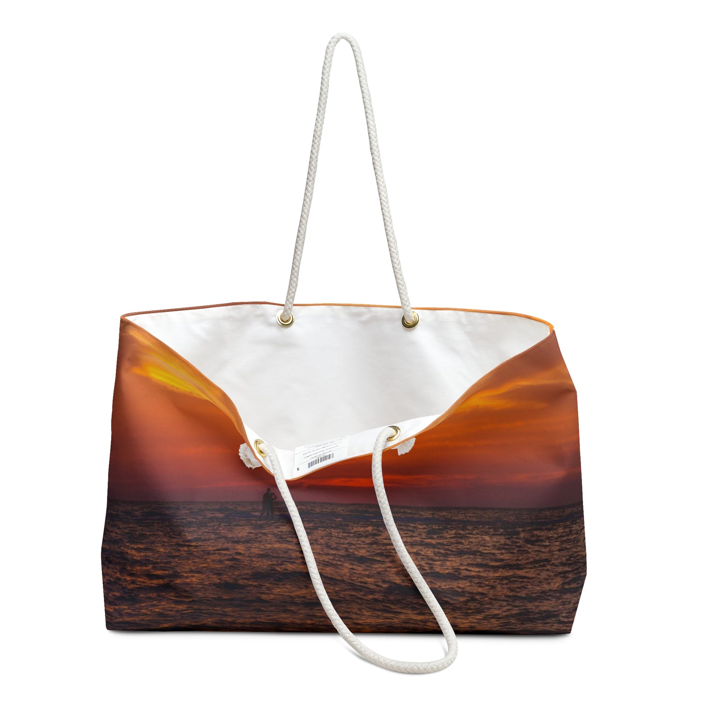 Sunset Weekender Bag Oversized Wide-mouthed Beach Tote with Rope Handles