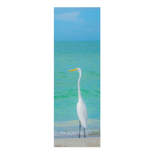 Great White Egret Yoga Mat, Meditation Mat, Exercise Mat, Pilates Mat, Eco-Friendly Mat, Blue & White