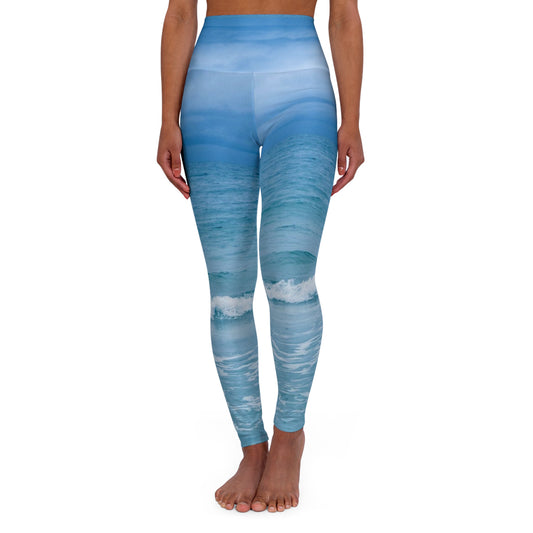 High Waisted Yoga Pants | Skinny Fit Sea Inspired Yoga Leggings|AOP