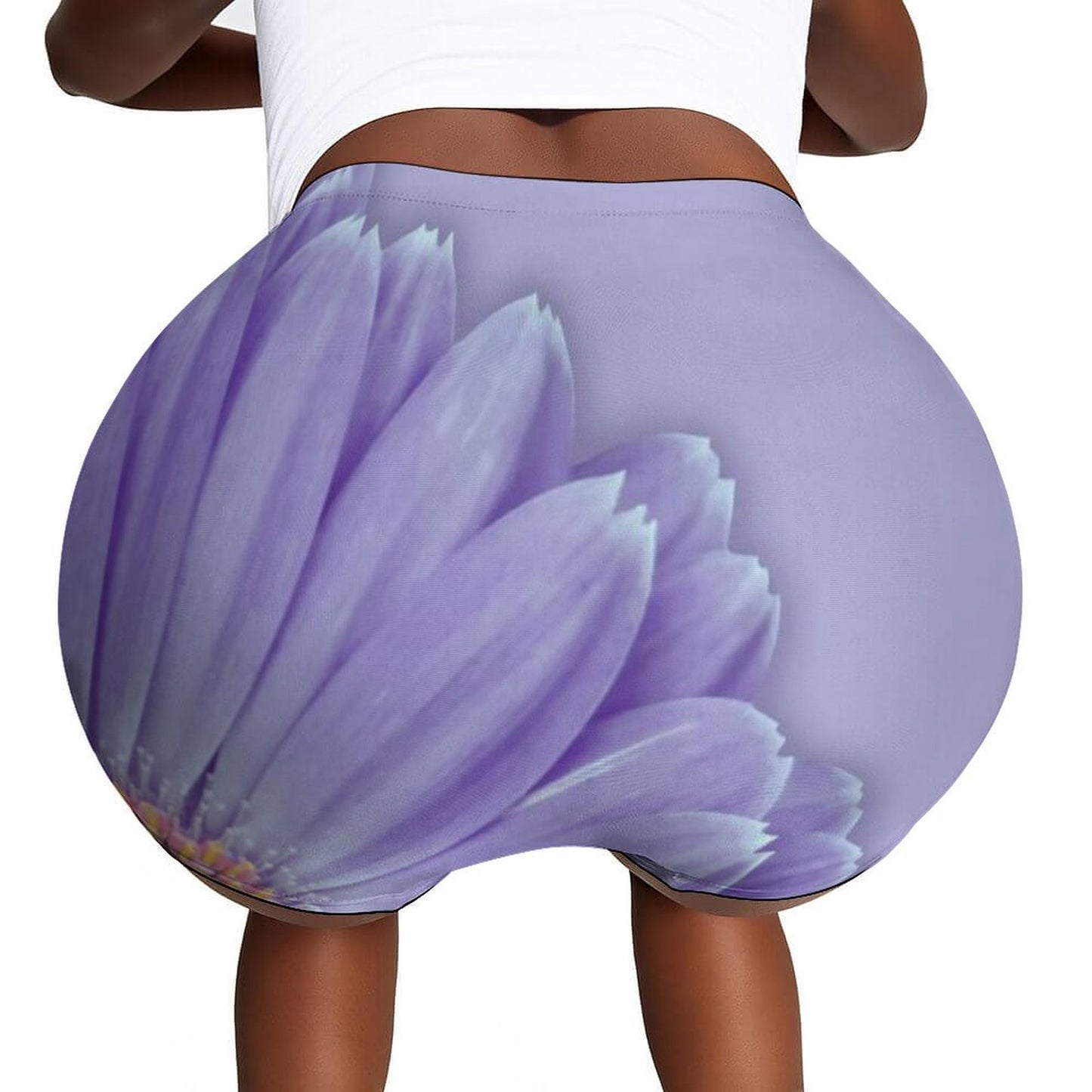 Lilac Gerber Daisy Short Shorts, Ladies Swim Shorts, Yoga Shorts
