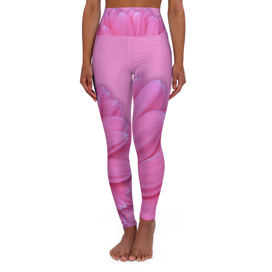 Pink Gerber Daisy Yoga Leggings