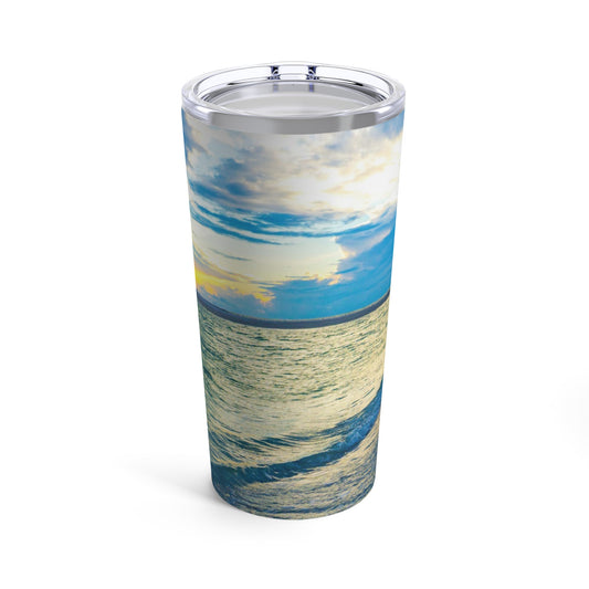 Blue Sea GlassTumbler 20oz Custom Tumbler 20oz Stainless Steel Travel Tumbler With Lid Vacuum-Insulated Tumbler