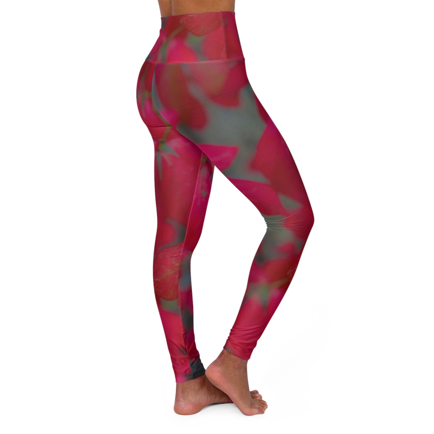 Mauve & Grey Yoga Leggings, Skinny Fit Athletic Floral Pants, Gifts for Her, High Waisted Leggings, Workout Pants