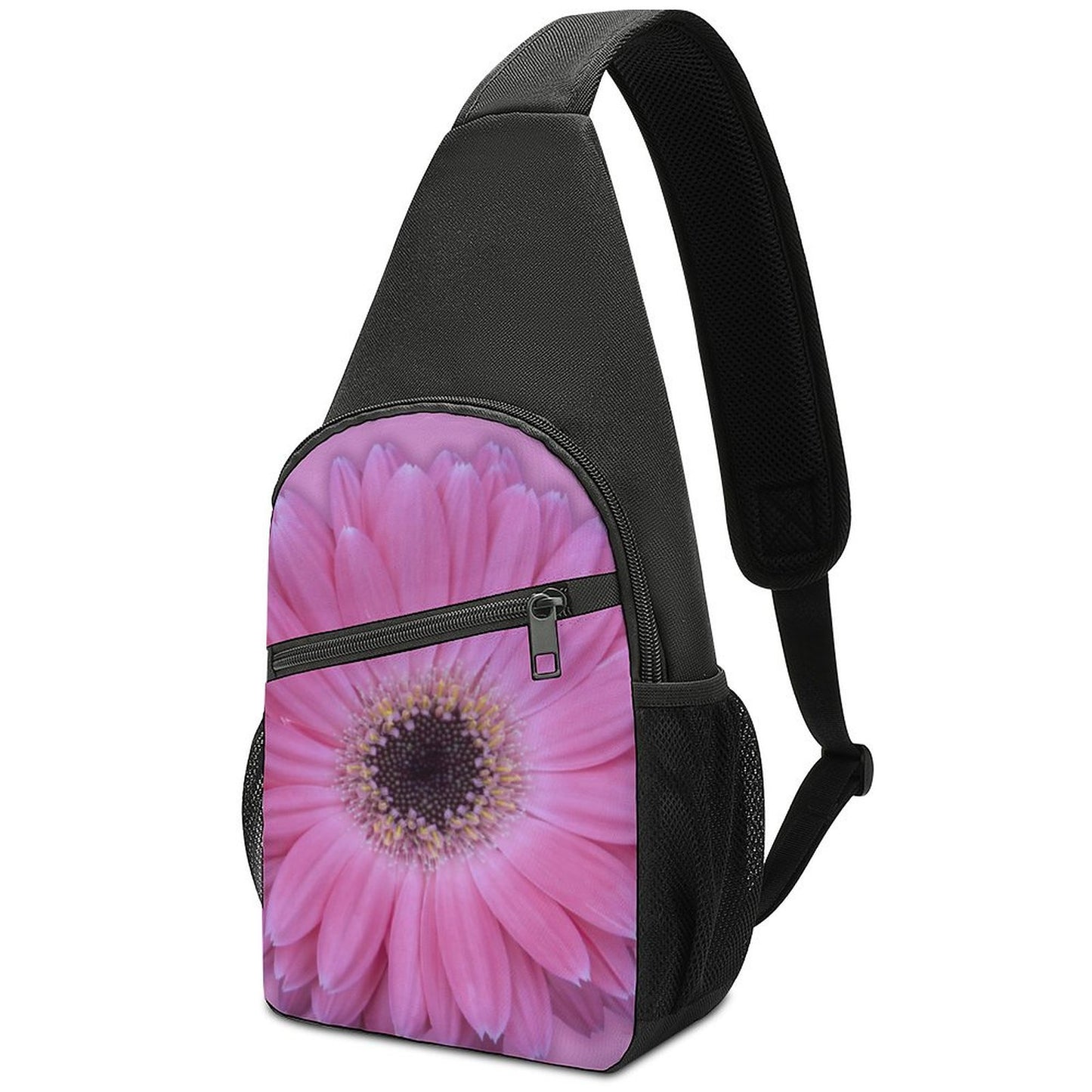 Pink Gerber Daisy Sling Bags with Single Shoulder