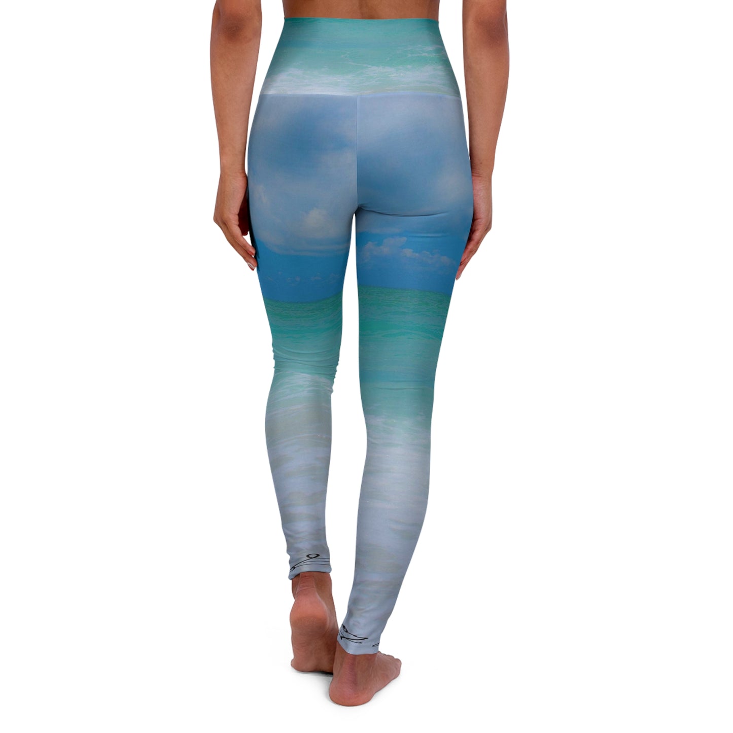 Indigo Blue Ocean High Waisted Yoga Leggings