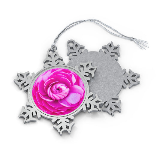 Rose Blush Pewter Snowflake Ornament Unique High-quality Pewter Ornaments with Picture