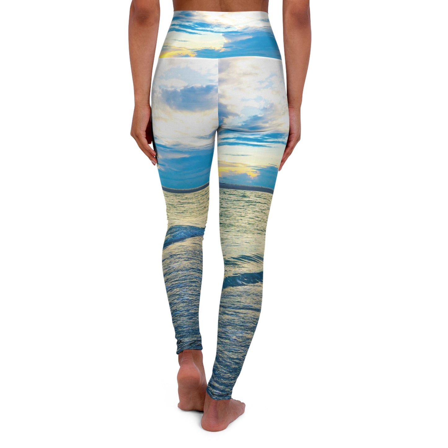 Beautifully Stylish Blue Sea Glass | High-Waisted Leggings | Skinny Fit Yoga Leggings | Athleisure Wardrobe Leggings | Yoga Leggings | Ocean Inspired | Leggings|ActiveWear