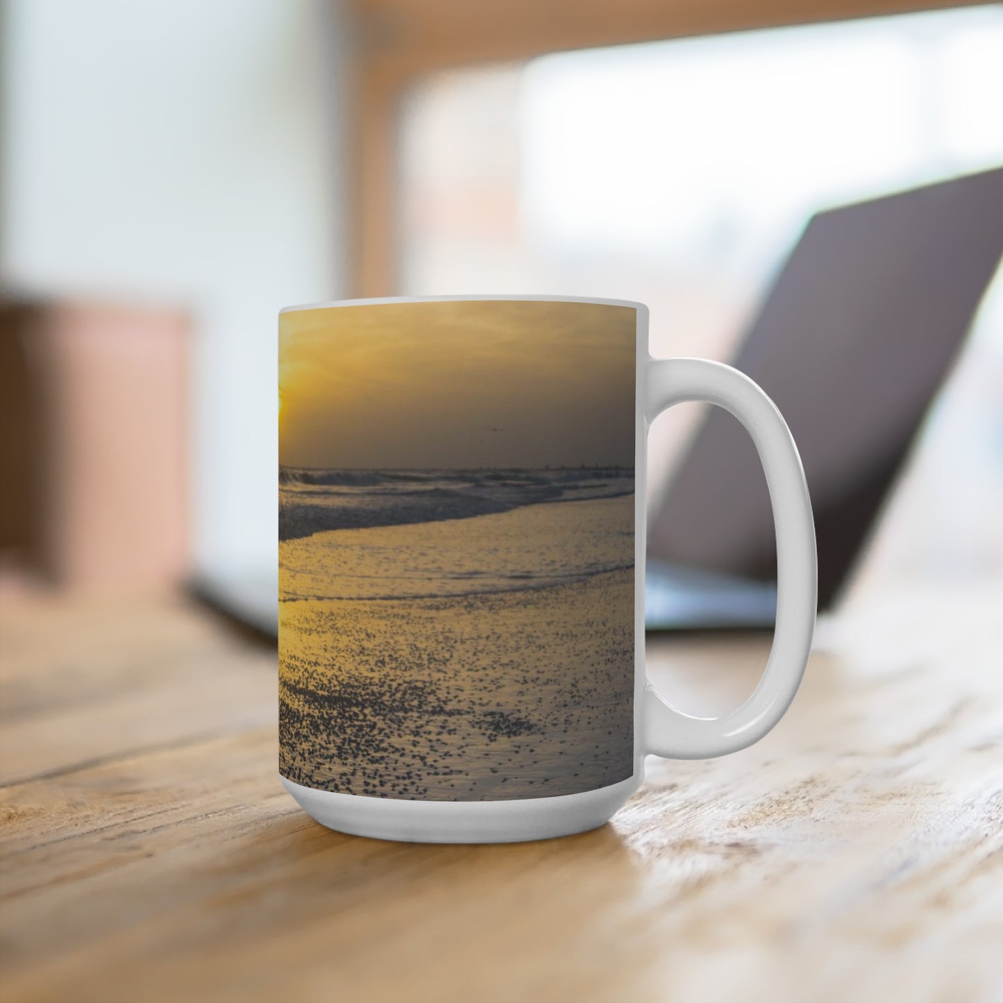 Anna Maria Island Splendor Mug 15oz Floral Mug 15oz  Large White Ceramic Coffee Mug  15oz Tea Lover's Cup Oversized Coffee Mug