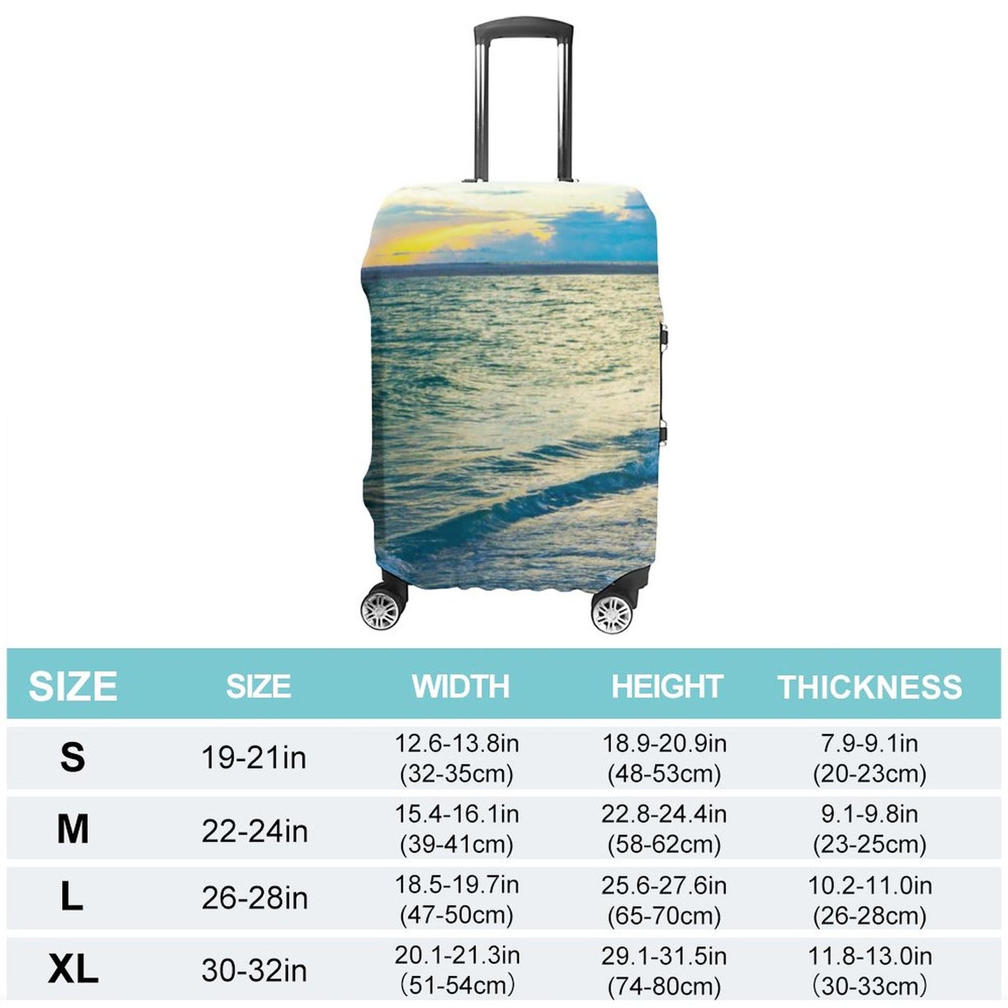 Blue Sea Glass Luggage Cover: Ocean Inspired Travel Accessory