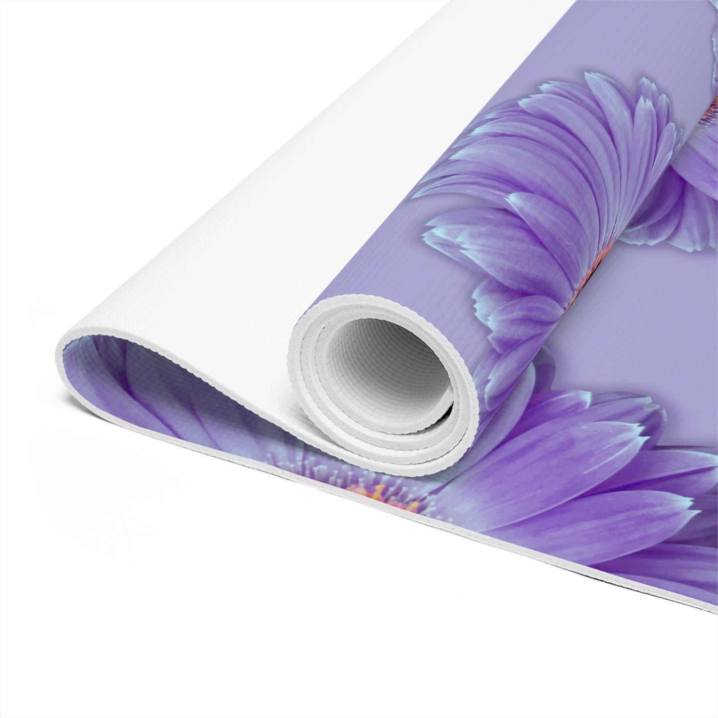 Lilac Gerber Daisy Yoga Mat, Exercise Mat, Purple Floral Meditation Mat, Fitness Mat, Pilates Mat, Non-Slip Yoga Mat, Workout Mat