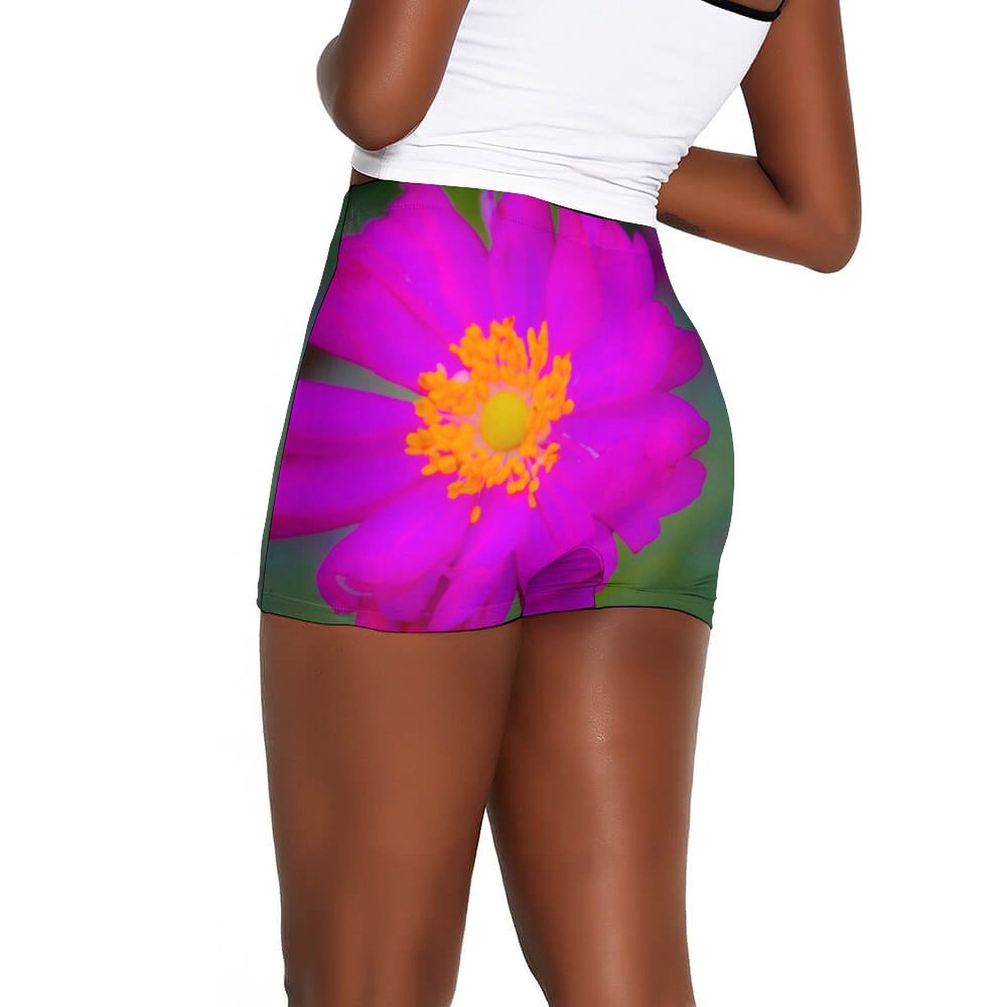 Ladies Flower Pop Pink Swim Shorts