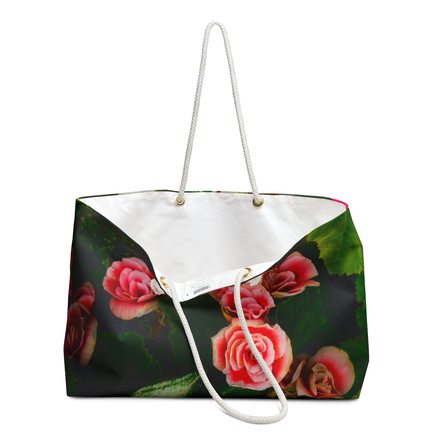 Floral Red Rose Weekender Bag