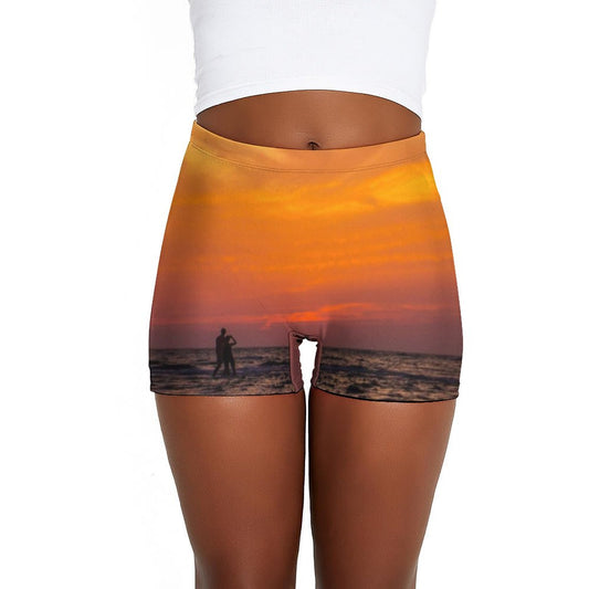 Fire Ocean Inspired Orange Hydra Short Shorts