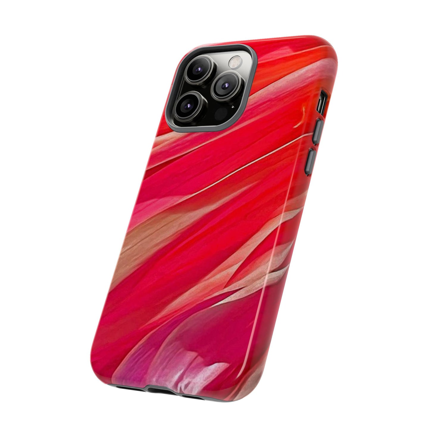 Ribbons of Color Floral Red Abstract Art Tough Phone Case for Apple iPhone, Samsung Galaxy, Google Pixel|Electronic Accessories|Great For Fall|Gifts|Nantucket