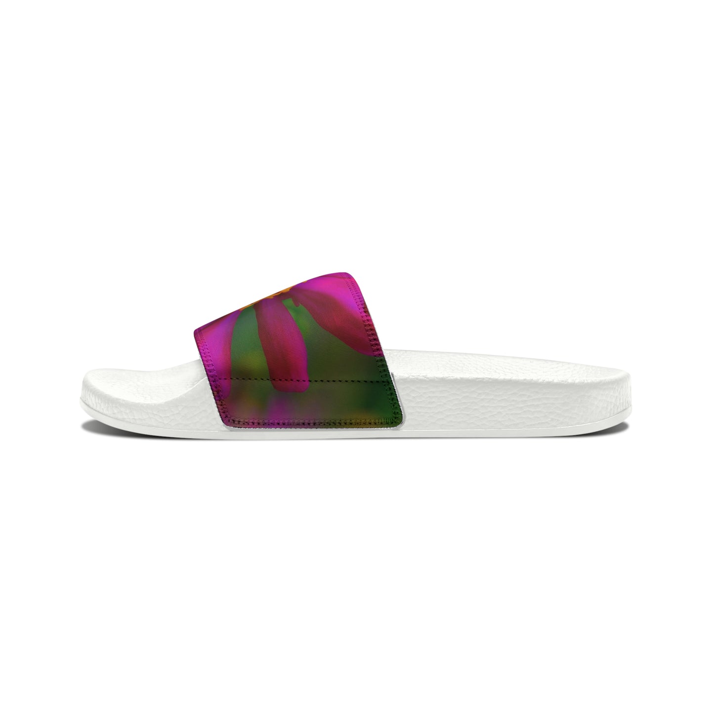 Flower Pop Women's PU Slide Sandals Slide-on Floral Sandals For Women Summer Floral Slide Shoes