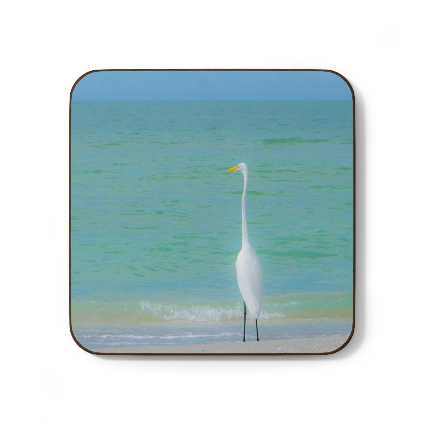 Snow Bird Crane Hardboard Back Coaster Stylish Bird Coaster  Housewarming Gift Corporate Gift