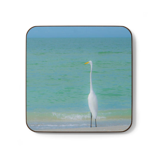 Snow Bird Crane Hardboard Back Coaster Stylish Bird Coaster  Housewarming Gift Corporate Gift
