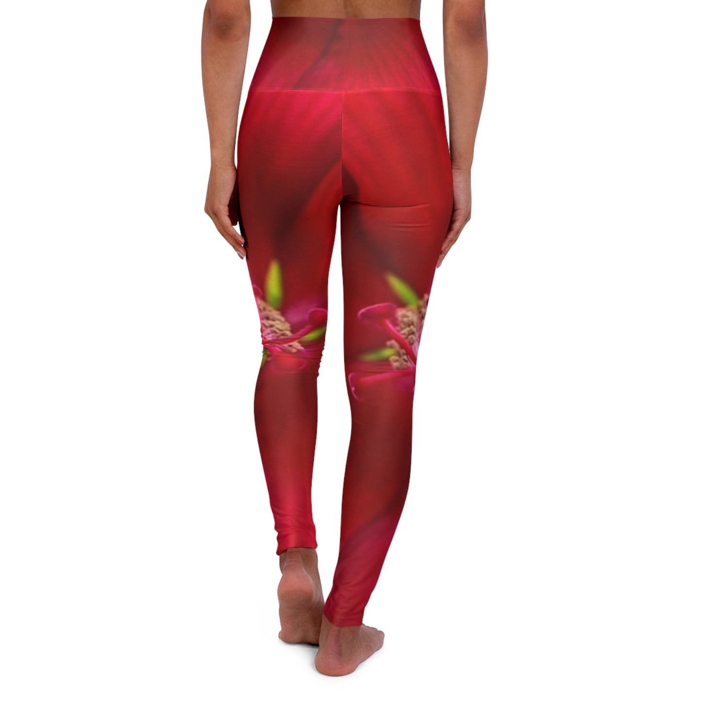 Stylishly Beautiful Red Orchid - High Waisted Yoga Pants| Skinny Fit Yoga Leggings| Athleisure Wardrobe Leggings|Martha's Vineyard| Sportswear| Active Wear|Gifts