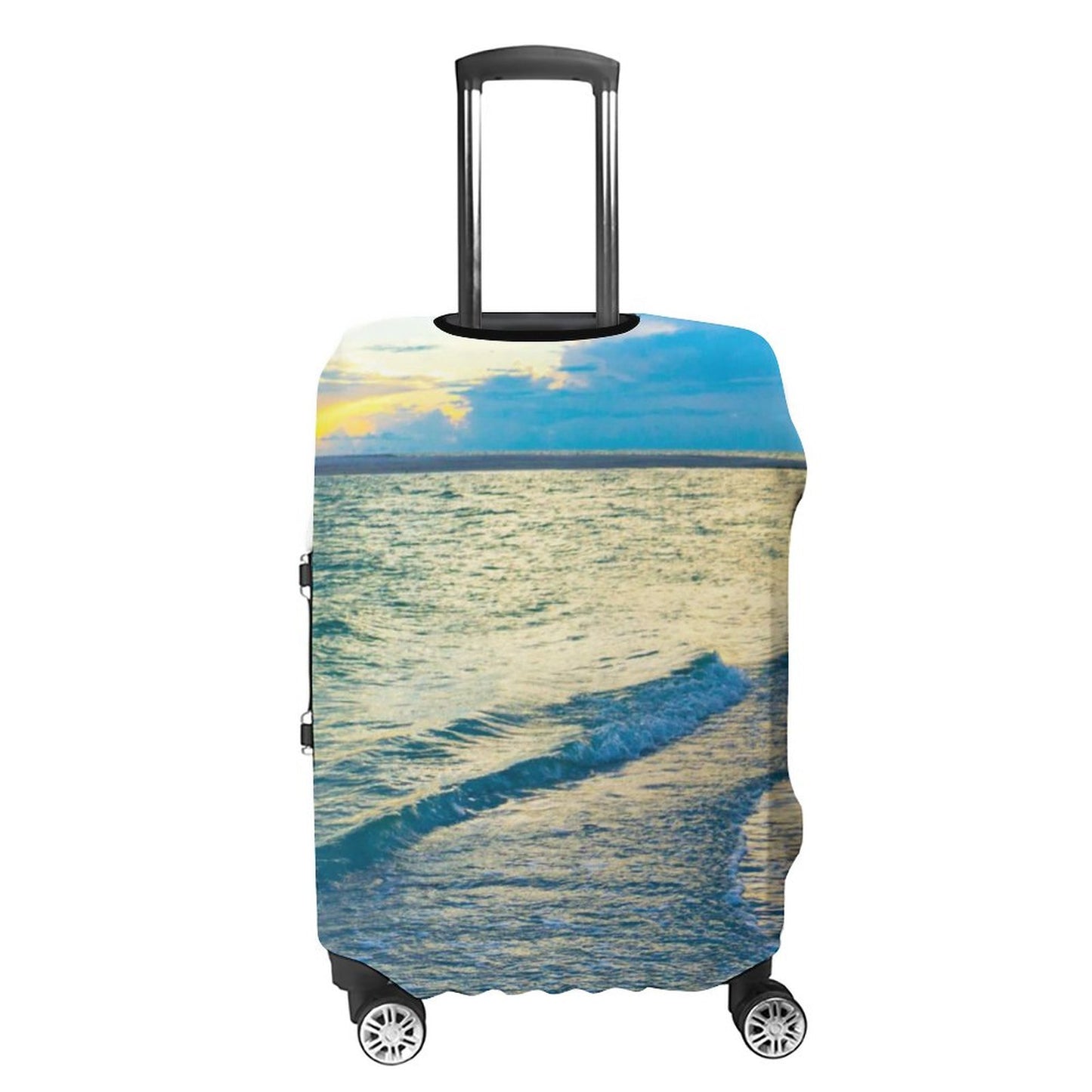 Blue Sea Glass Luggage Cover: Ocean Inspired Travel Accessory