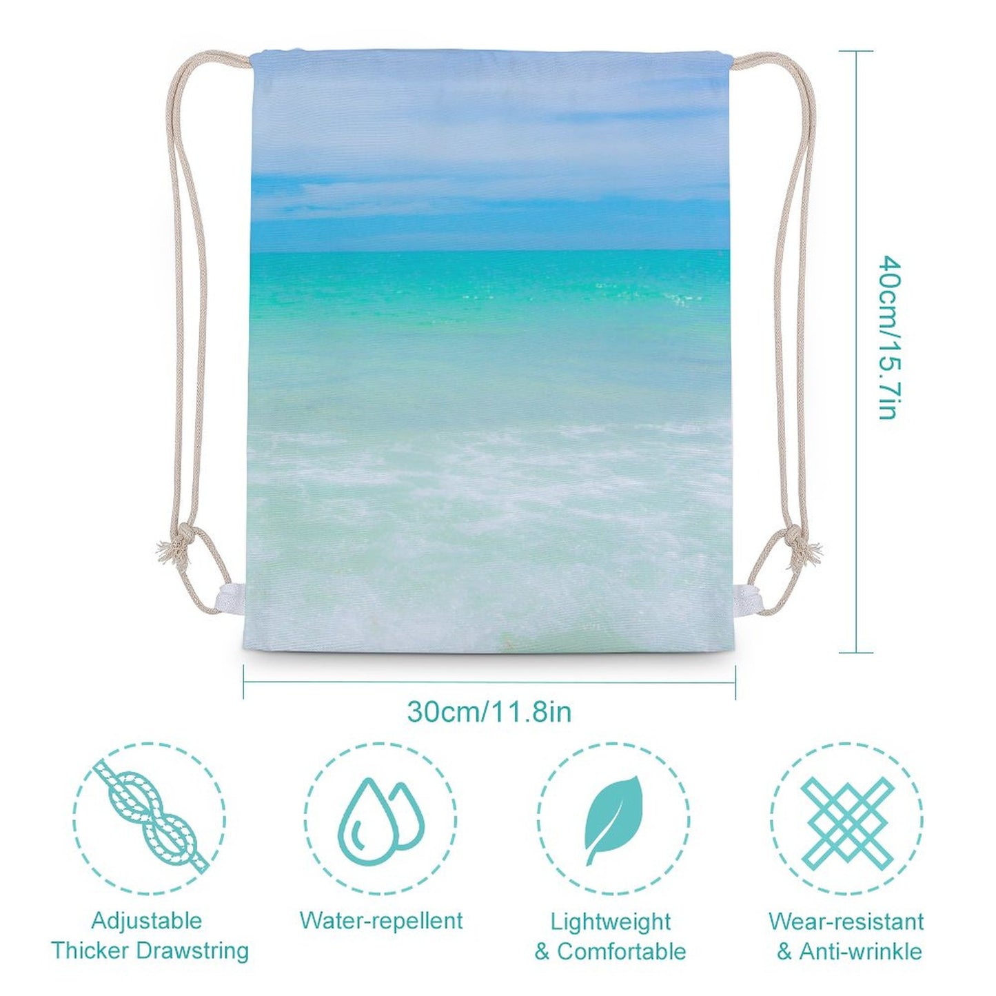 Canvas Indigo Blue Drawstring Bag