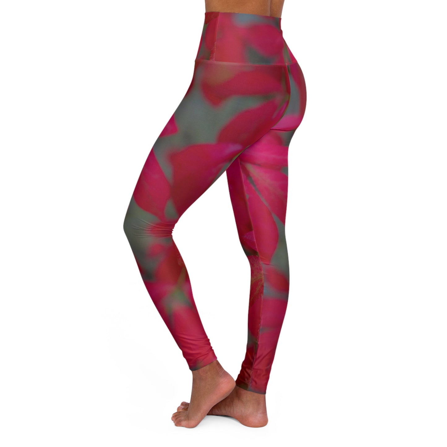 Mauve & Grey Yoga Leggings, Skinny Fit Athletic Floral Pants, Gifts for Her, High Waisted Leggings, Workout Pants