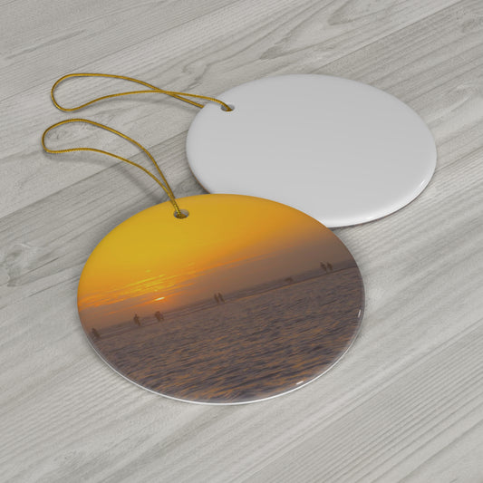 Blessing Unique Ceramic Coastal Ornament| 4 Shapes| Artisan Ceramic Holiday Ornaments|  Elegant Ceramic Christmas Gift| Lido Beach| Holiday