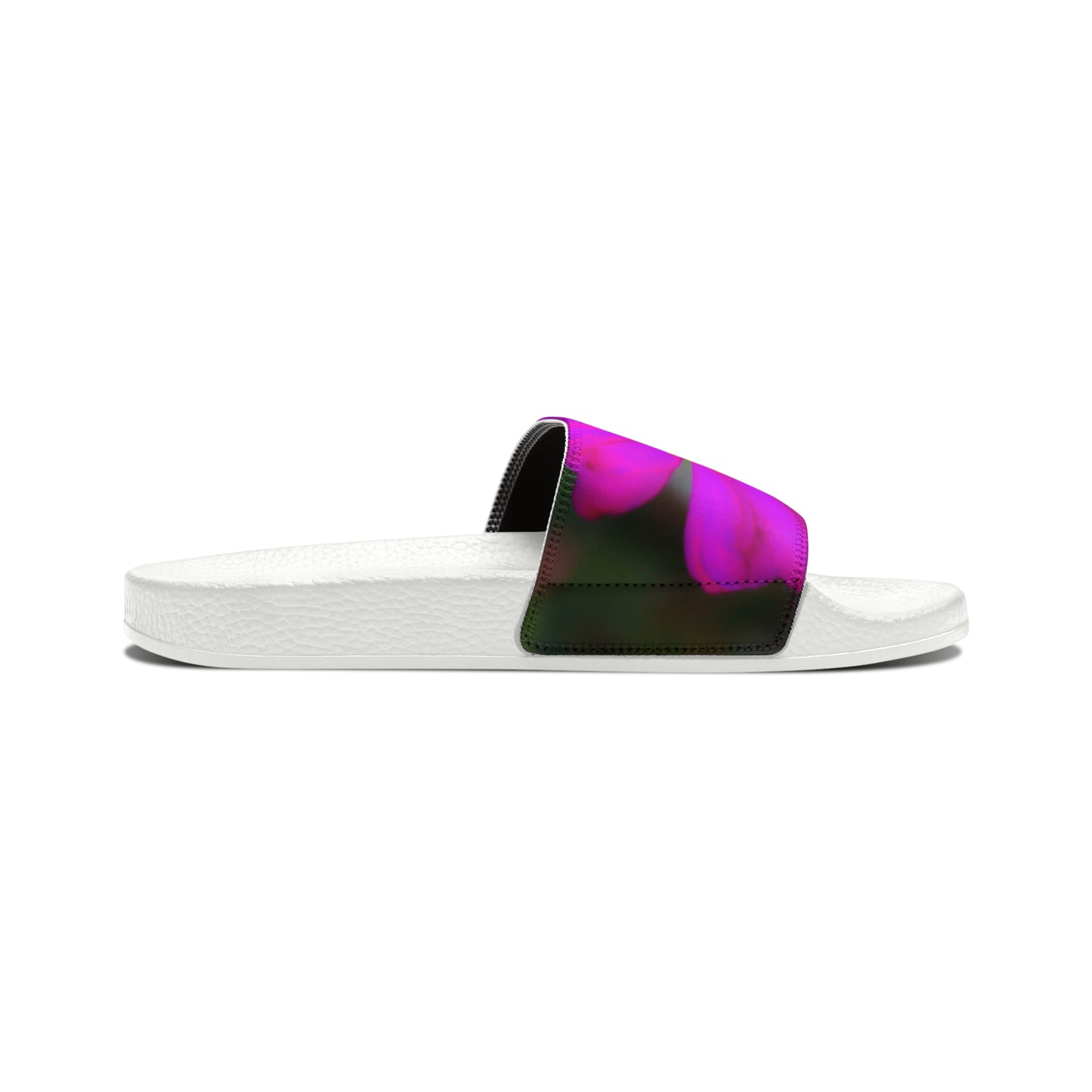 Flower Power Women's PU Slide Sandals Slide-on Floral Sandals For Women Summer Floral Slide Shoes