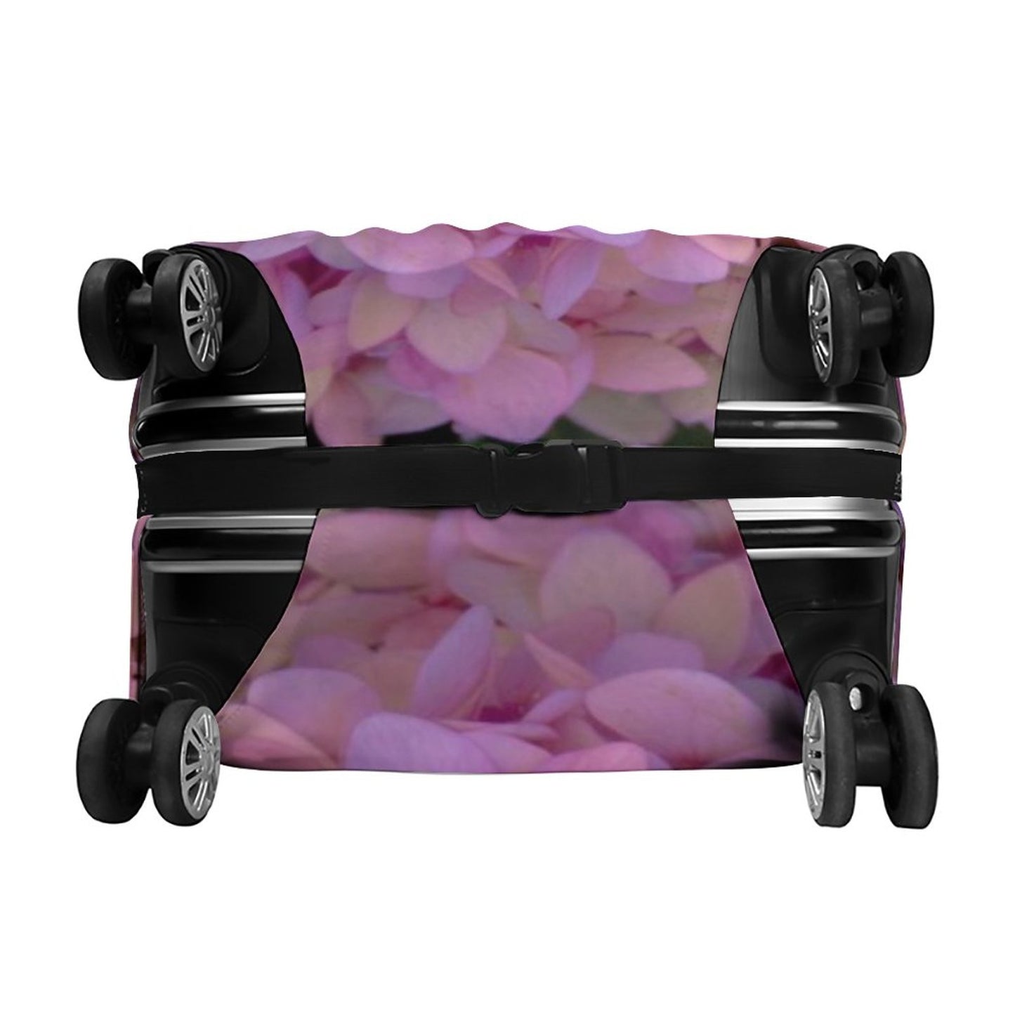 Hydrangea Floral Luggage Cover: Pink Flower Print Suitcase Protector