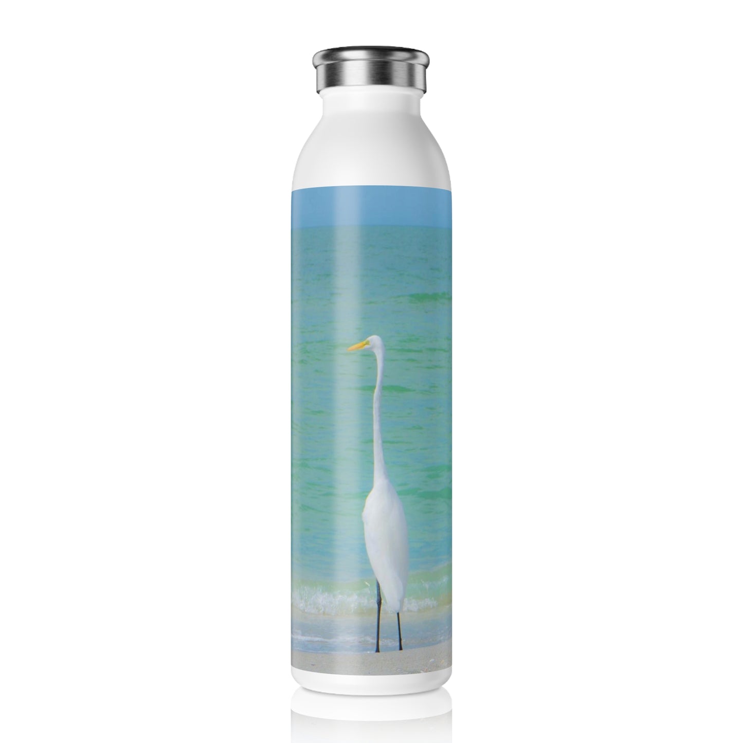 Snow Bird Crane Slim Water Bottle Slim Water Bottle Insulated 20oz Stainless Steel Bottle Best 20oz Water Bottle Vacuum Insulated