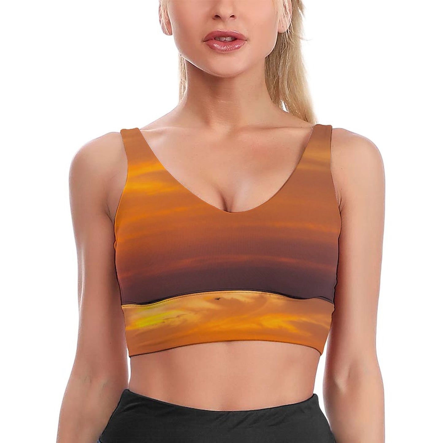 Fire Sports Yoga Bra, Ocean Inspired Orange