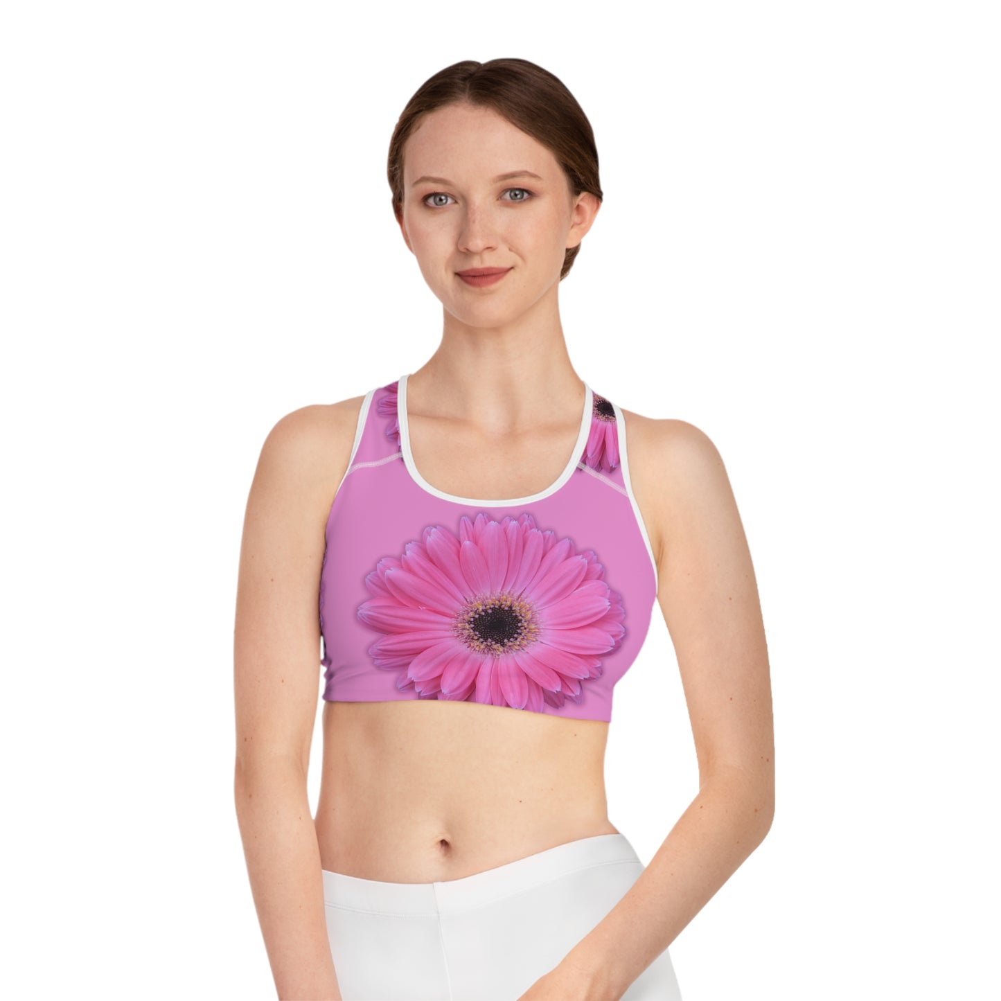 Pink Gerber Daisy Women's Sports Bra