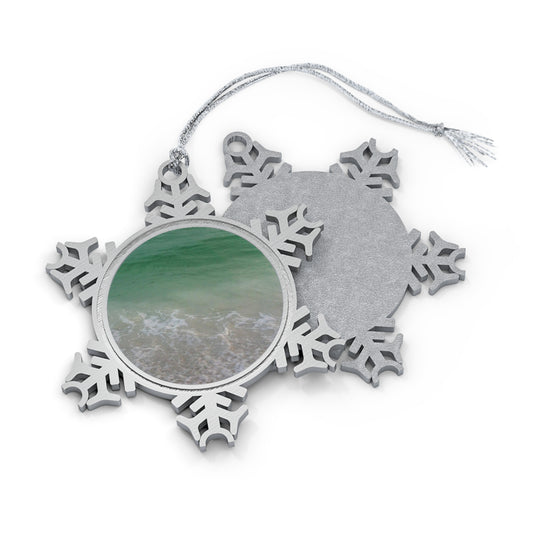 Emerald Bay Pewter Snowflake Ornament Unique High-quality Pewter Ornaments with Picture