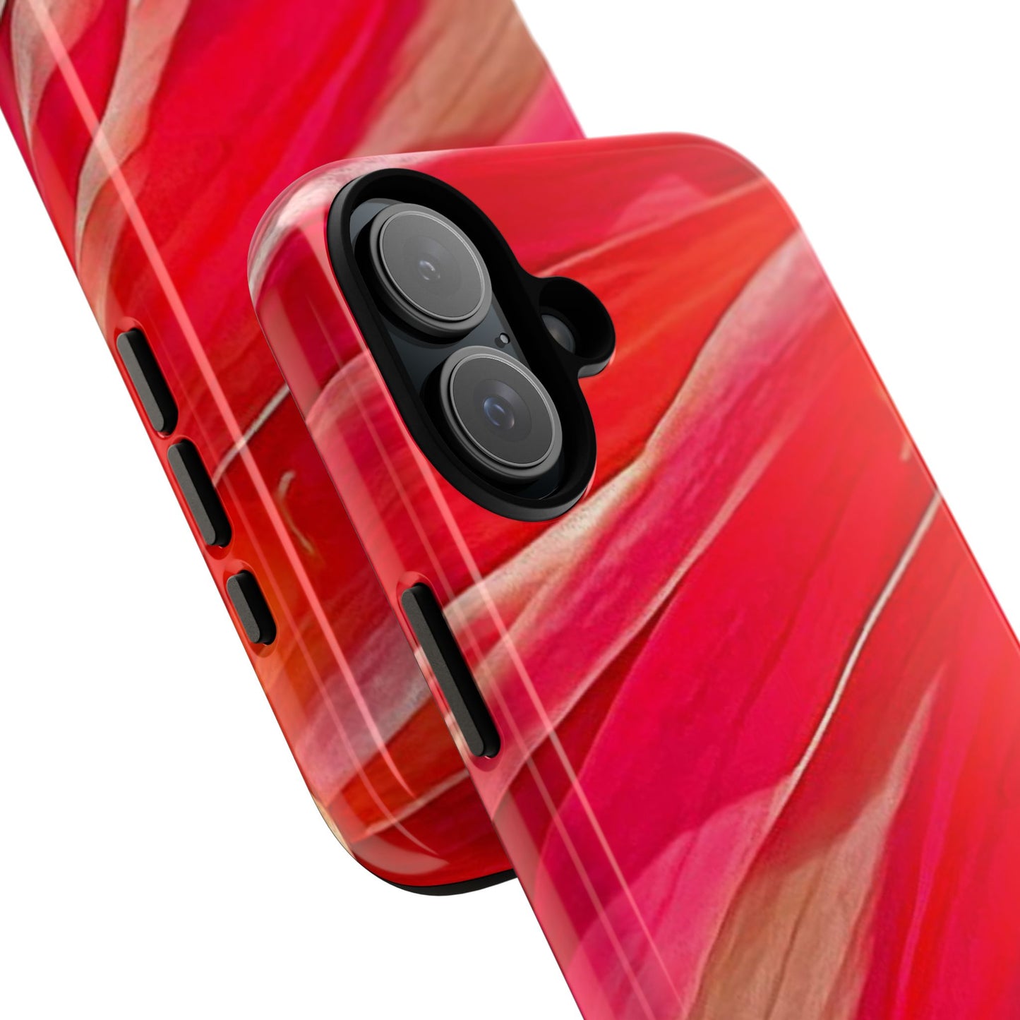 Ribbons of Color Floral Red Abstract Art Tough Phone Case for Apple iPhone, Samsung Galaxy, Google Pixel|Electronic Accessories|Great For Fall|Gifts|Nantucket