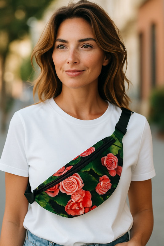 Tapestry Red Rose Crossbody Bag