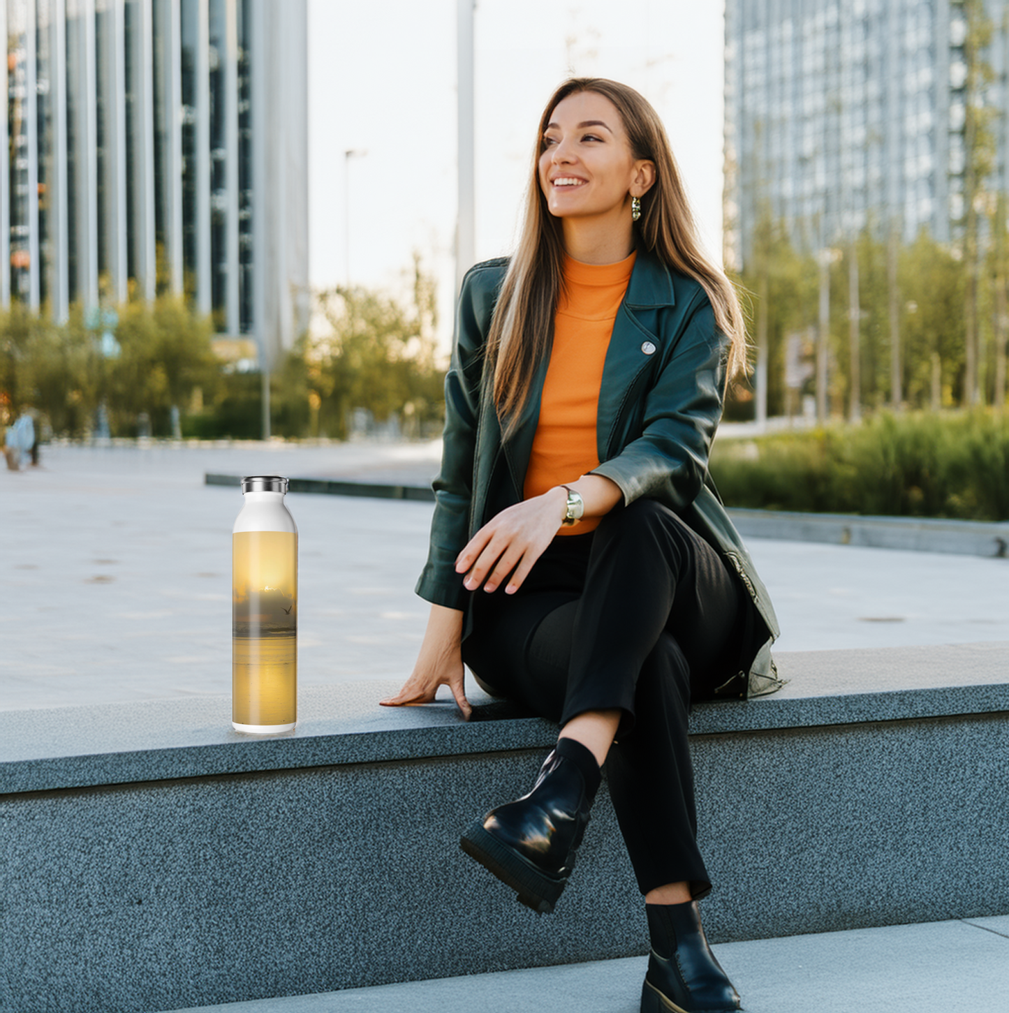 A Moment in Time Slim Water Bottle Slim Water Bottle Insulated 20oz Stainless Steel Bottle Best 20oz Water Bottle 20oz Vacuum Insulated