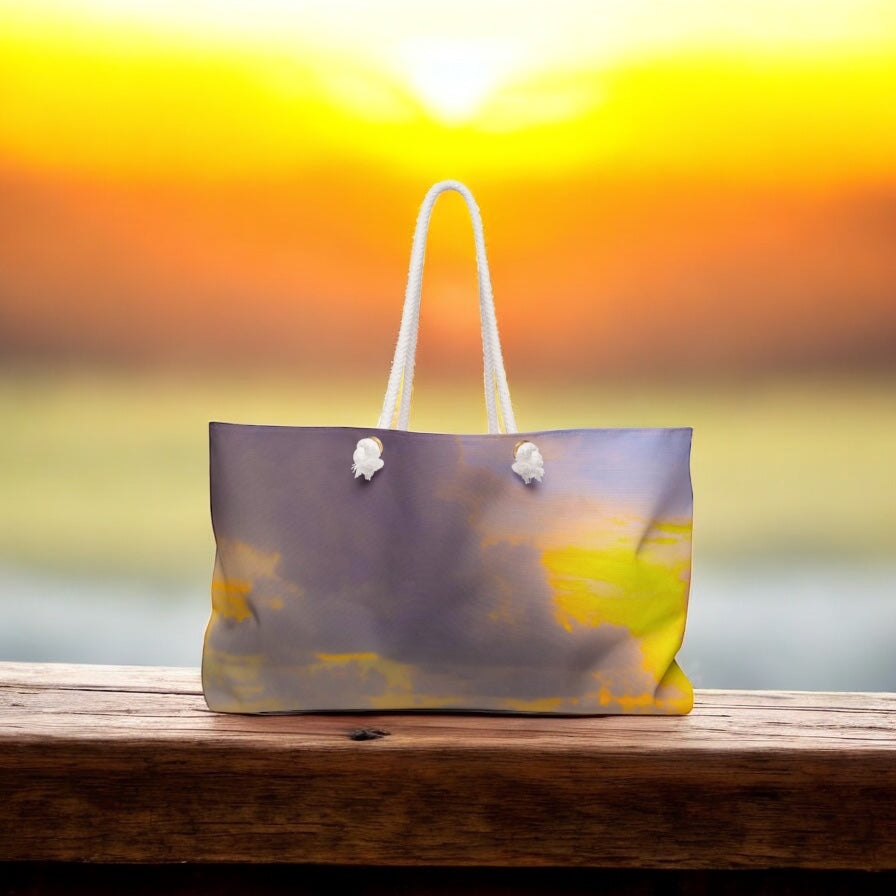 Purple Floral Weekender Bag