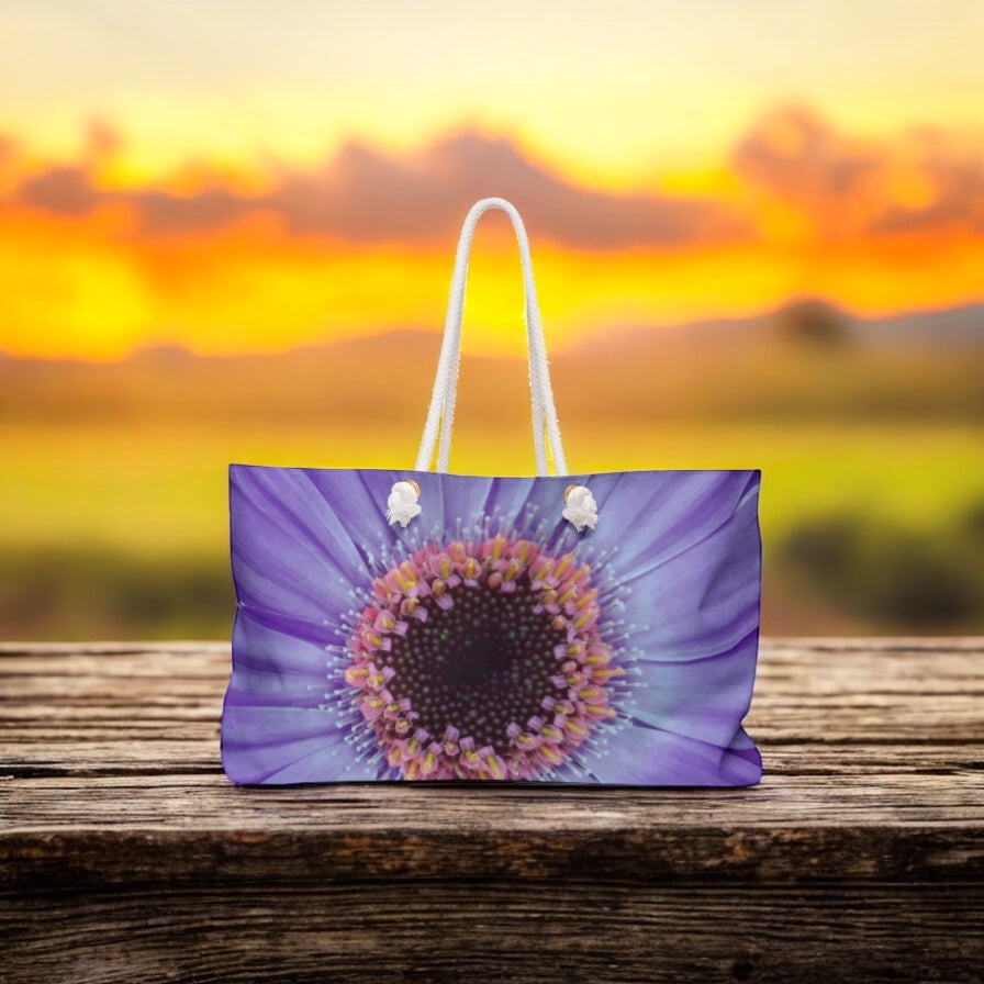 Lilac Gerber Daisy Weekender Bags