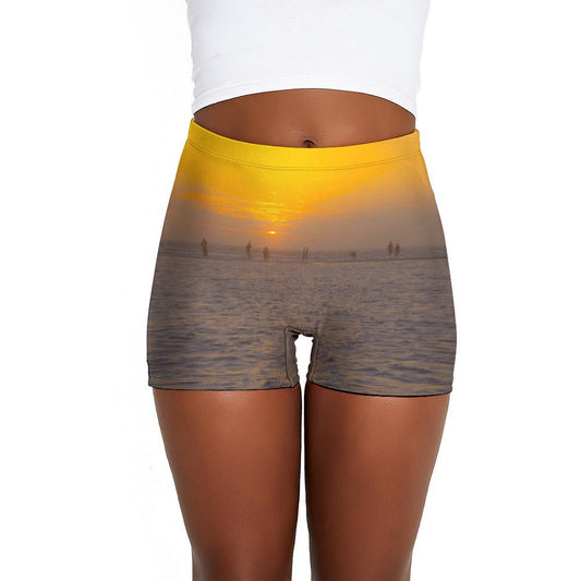 Ocean Inspired Butter Colored Ladies Short Shorts