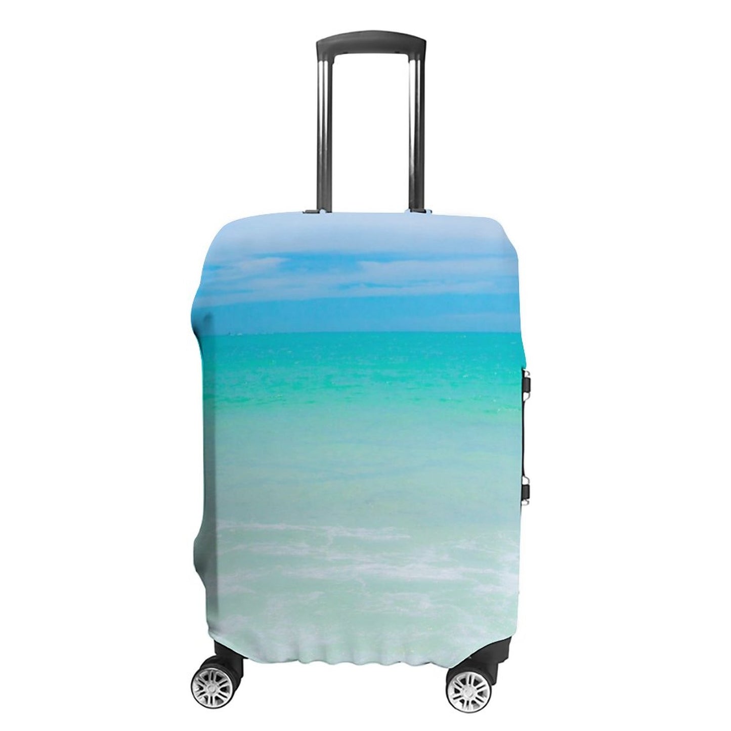 Ocean Blue Luggage Cover: Beach Travel Suitcase Protector
