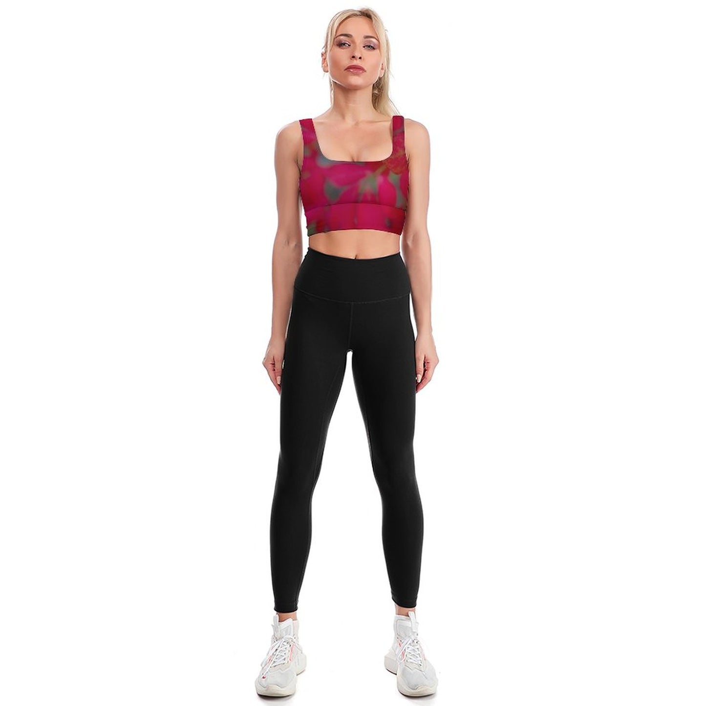 Mauve & Slate Floral Custom Sports Bra Designs-Yoga Support Bras