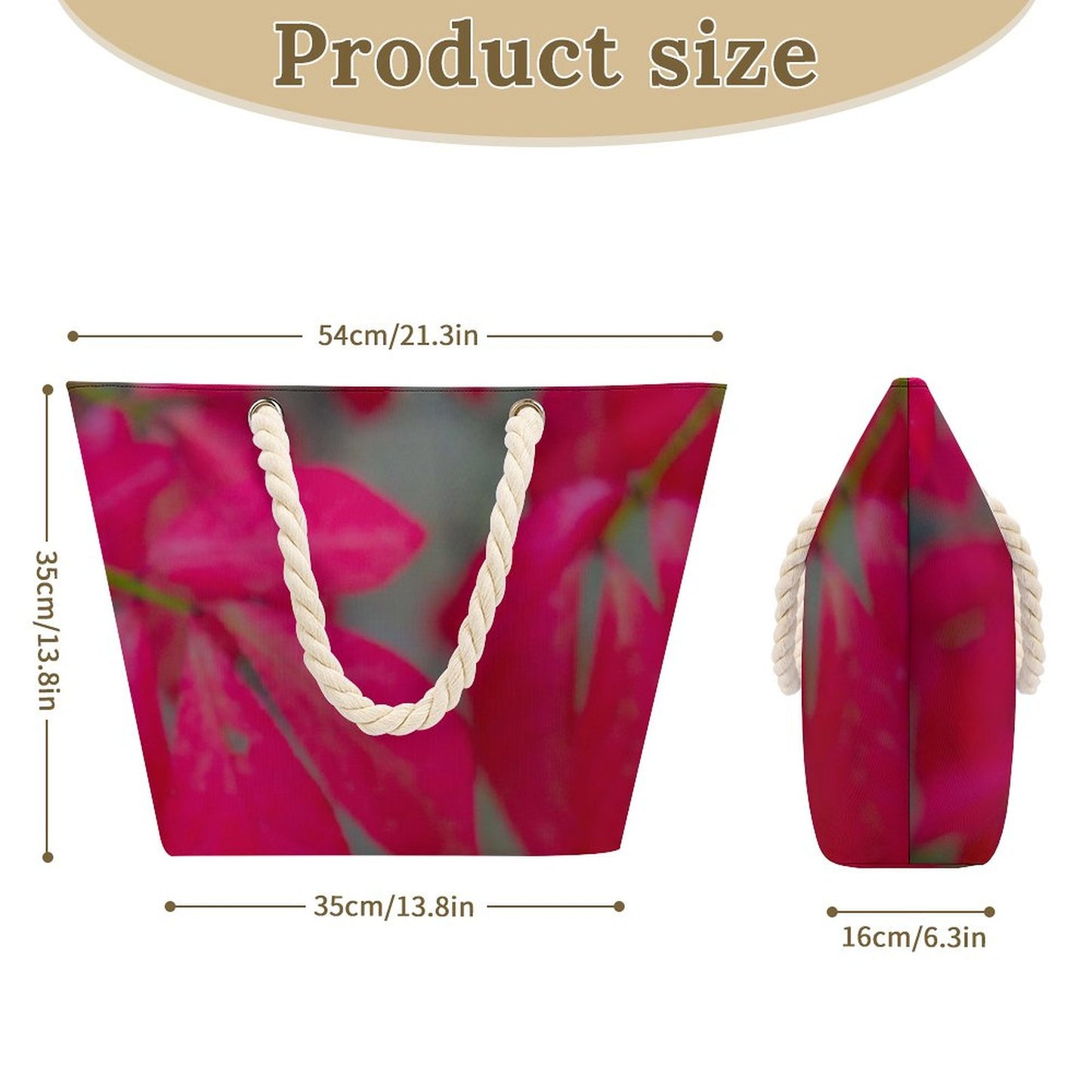 Mauve & Stone Large Jute Tote Bag(All-Over Printing)